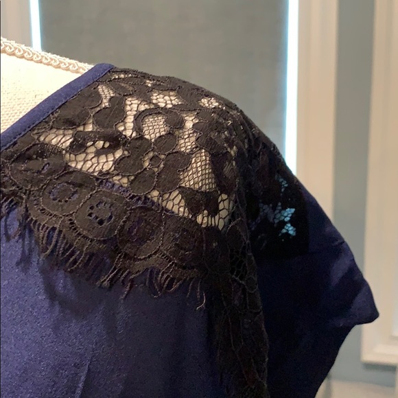 Maternity, Momo, Navy Blue and Black Blouse, Large - Picture 2 of 6